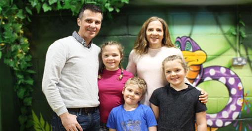 The Forster Family in the Jungle Room at Safari MK